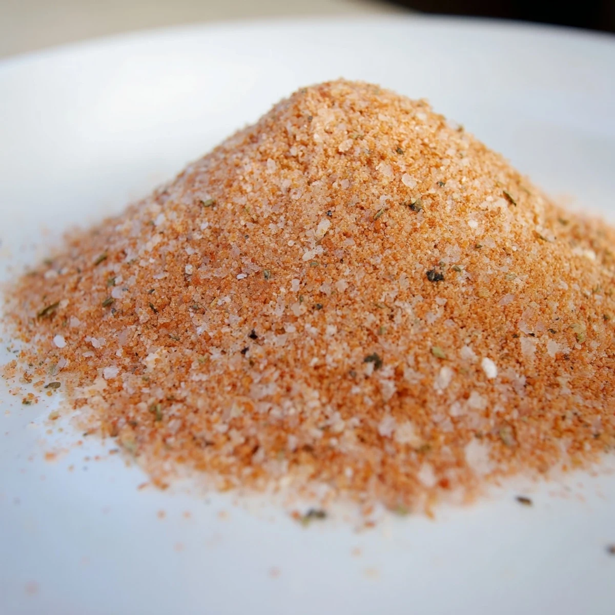 Dry rub ingredients for Spiced Salt with Pepper displayed beside a finished dish, ready to enhance steak, chicken, or snacks.
