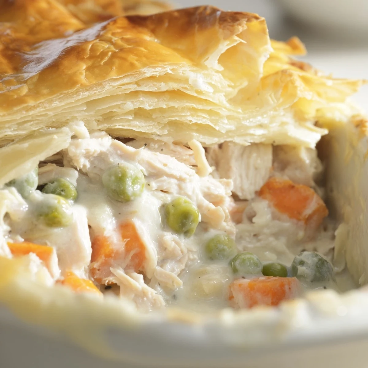 Fresh parsley and thyme season the hearty Chicken Supper Pie, served steaming in a rustic dish.