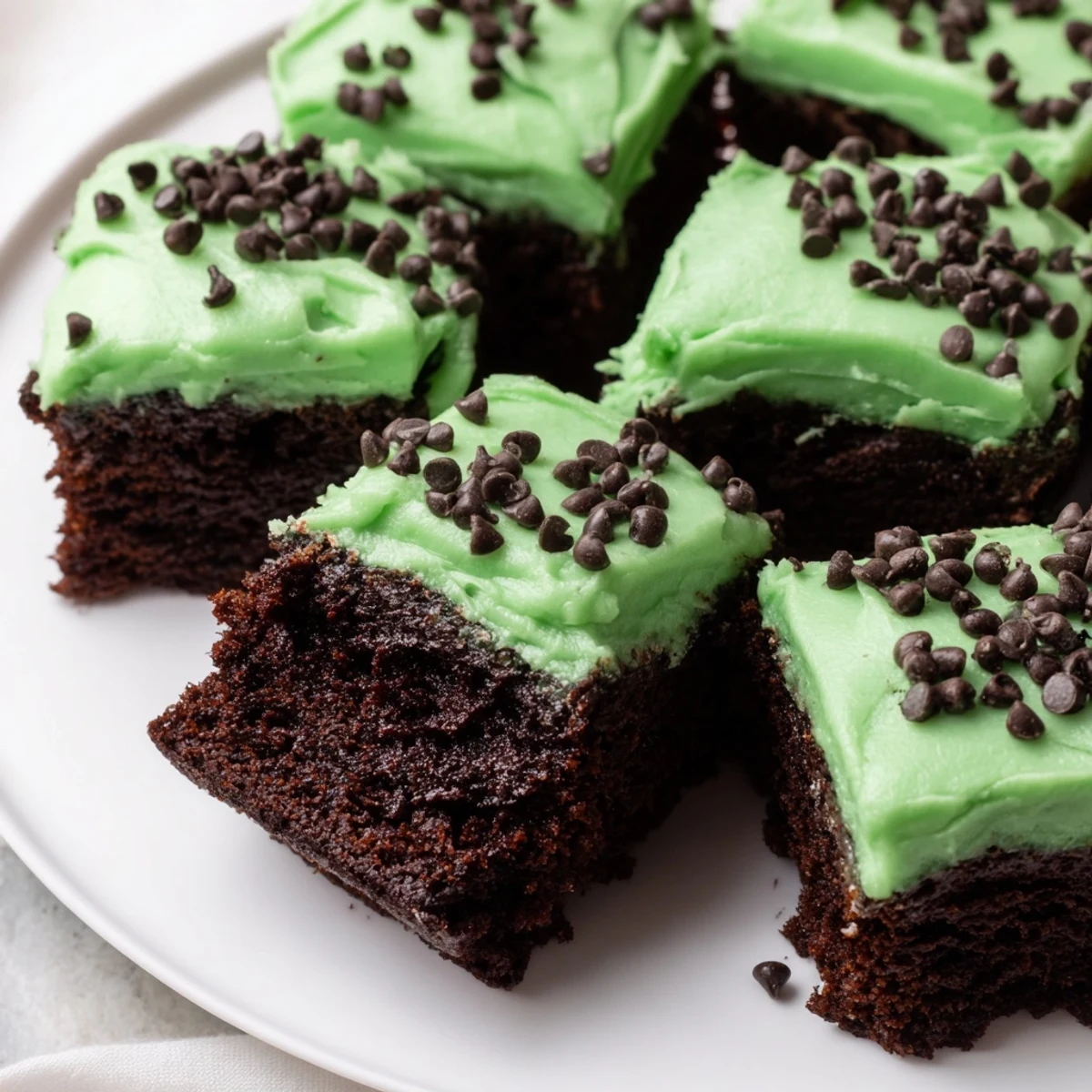 St. Patricks Day Mint Brownie Bites showcase fudgy texture and bright mint-green frosting, ideal for spring holiday celebrations.