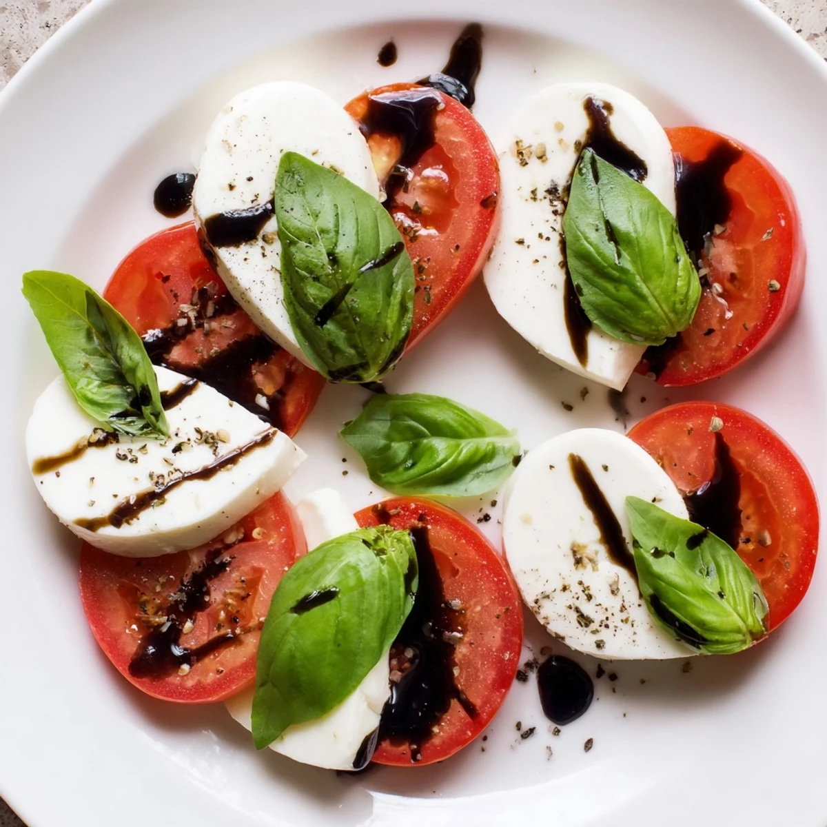 Juicy tomato and fresh mozzarella hearts shine in this romantic Valentine Heart Caprese Salad, topped with basil and a balsamic glaze drizzle.