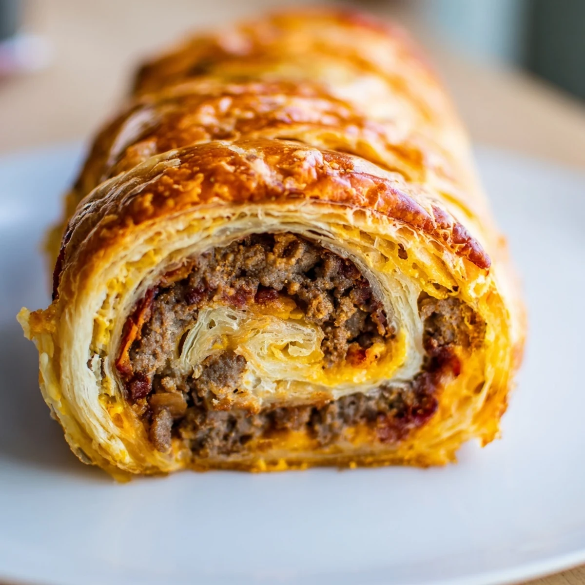 Savory Cheesy Bacon Burger Rollups served warm on a platter, ideal for dipping in your favorite sauce.