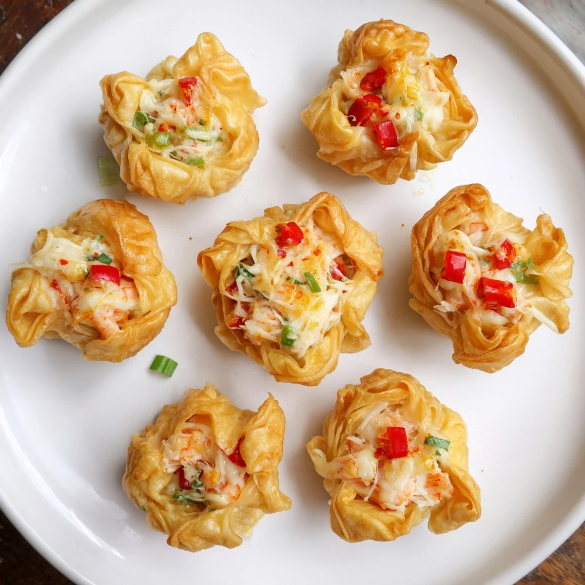 Golden, crispy Cheesy Seafood Tortilla Bombs filled with creamy shrimp and crab, served warm with lemon wedges.