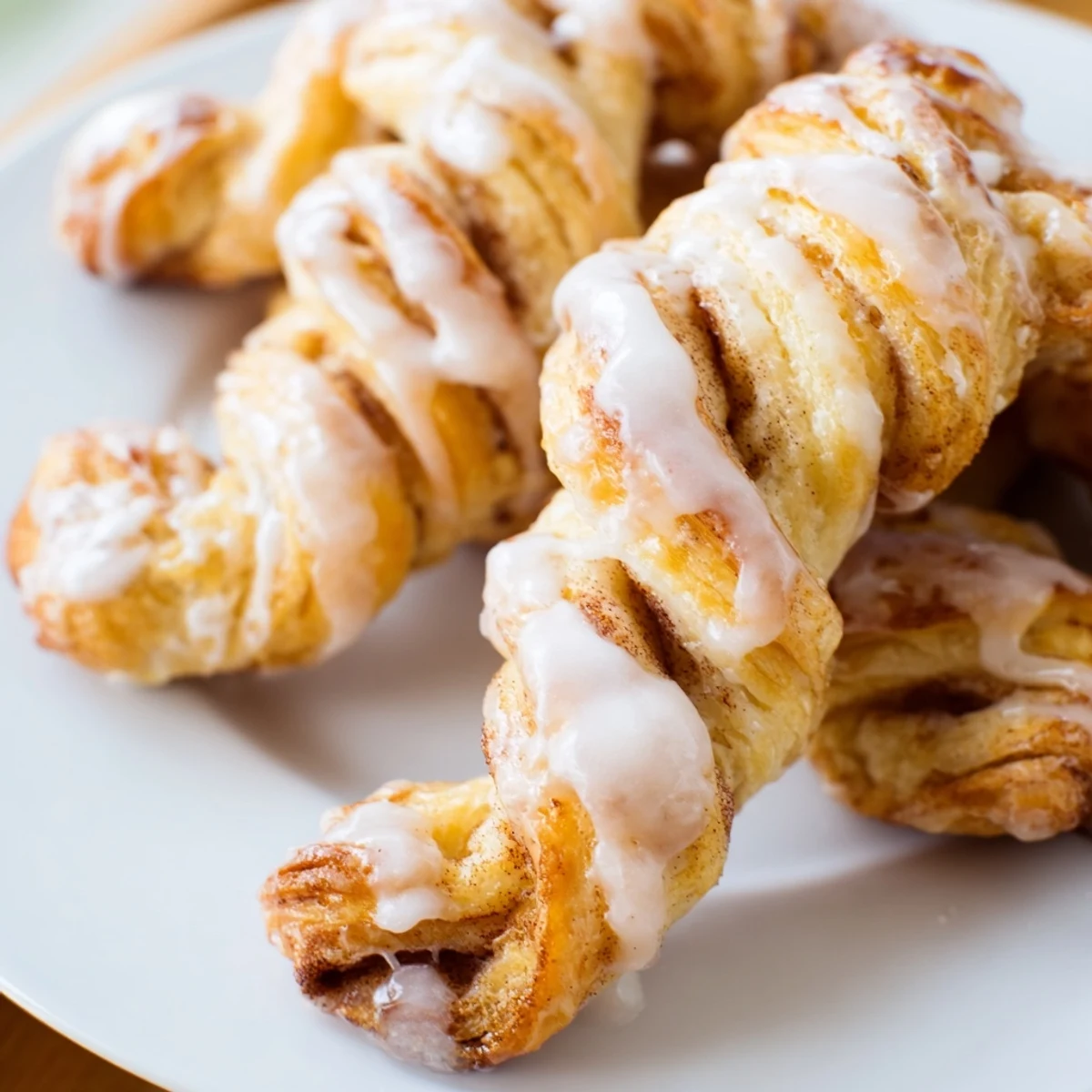 Soft baked breakfast treats with swirling cinnamon filling finished with a light vanilla glaze