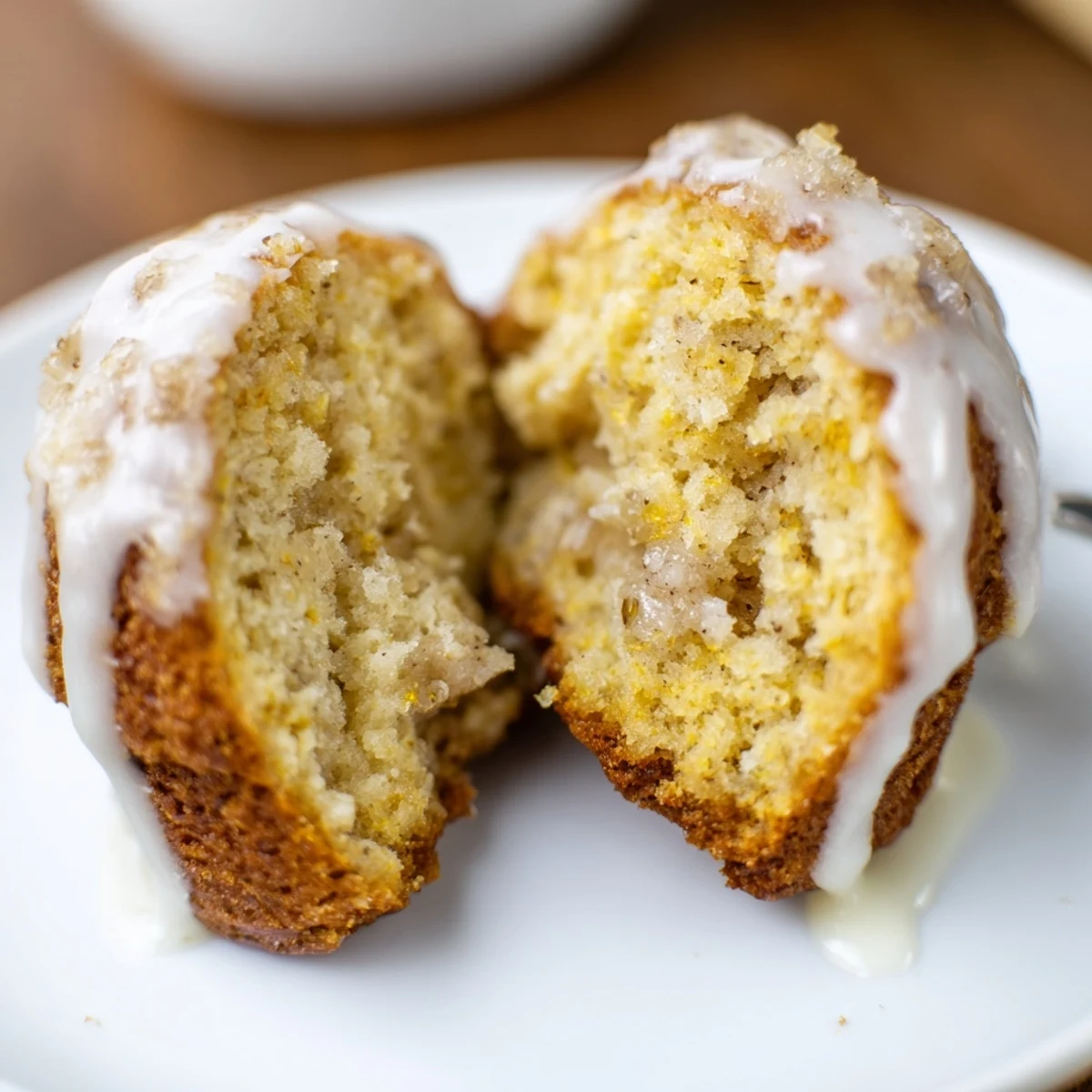 Golden, moist Banana Donuts cooling on wire rack, cinnamon-scented and soft