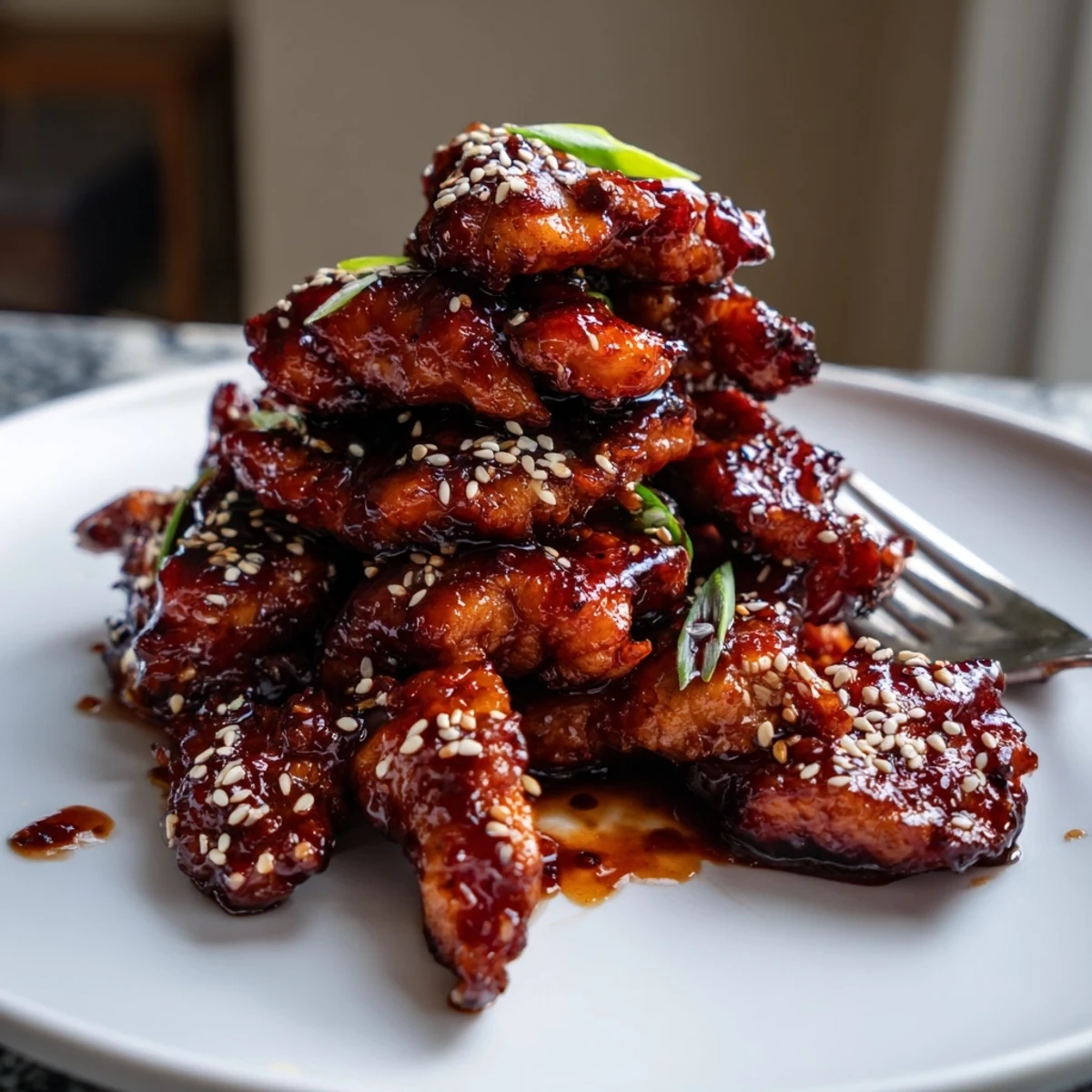 Sliced Cantonese-style char siu chicken arranged over steamed white rice with glossy sweet and savory marinade coating