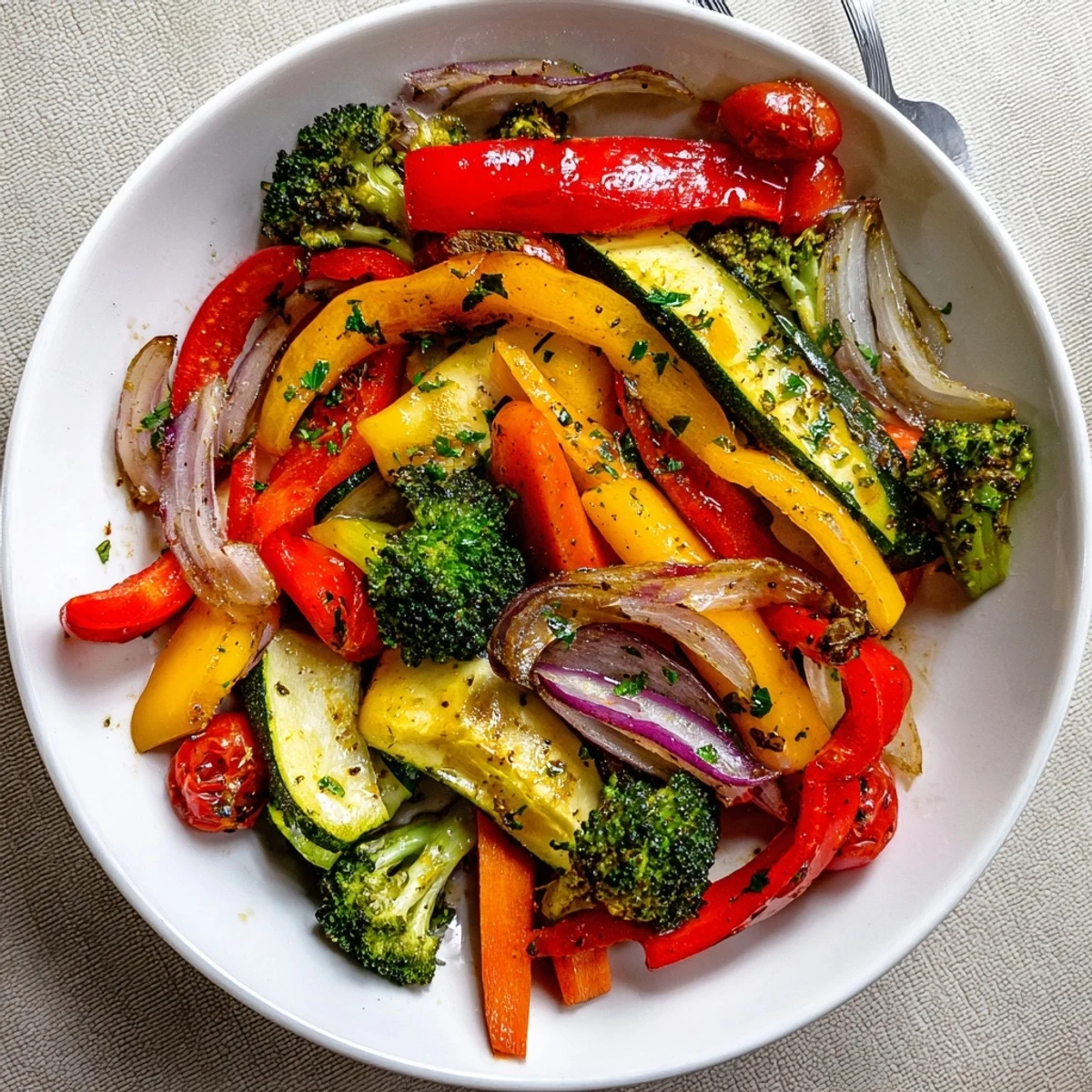 Garlic Infused Olive Oil Sauteed Veggies tossed with parsley, perfect alongside grilled fish.