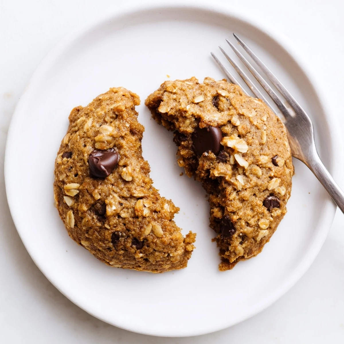 Warm Banana Oat Cookies on parchment, chewy texture and banana aroma