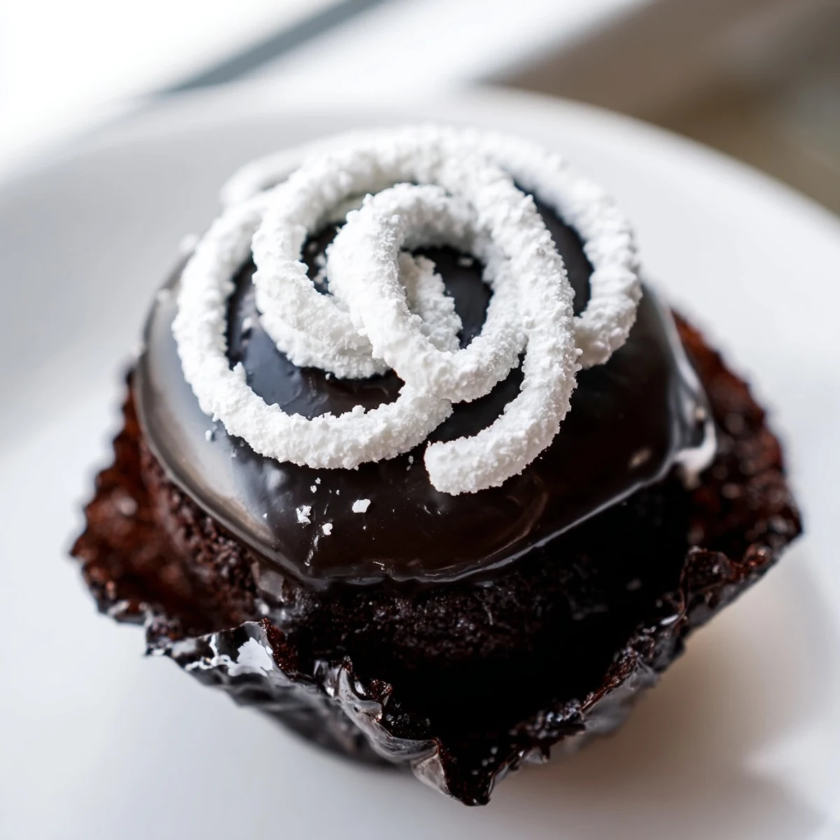 Decadent Homemade Hostess Cupcakes sliced open to reveal a pillowy cream filling inside